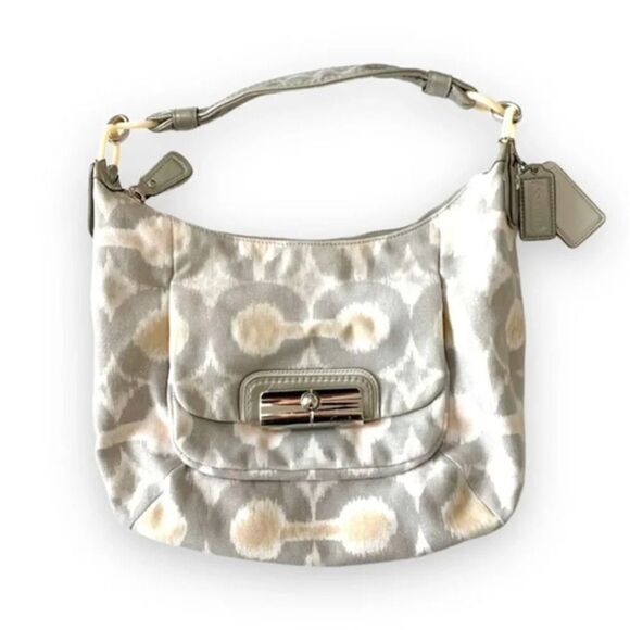 Coach Kristin Op Art Ikat‎ Shoulder Bag Hobo Bag 16936 Purse Spring Sparkles EUC - Picture 1 of 12